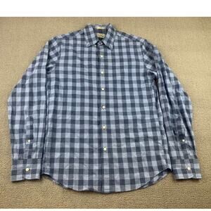 J. Crew‎ Button Down Shirt Checkered Blue 100% Cotton Mauritius Made Size Small